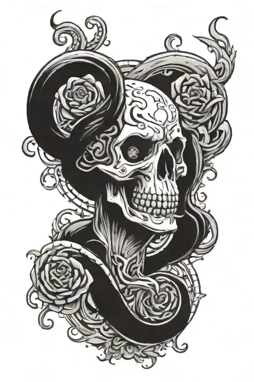 Harry Potter death eater mark tattoo design idea