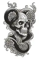 Harry Potter death eater mark tattoo design idea