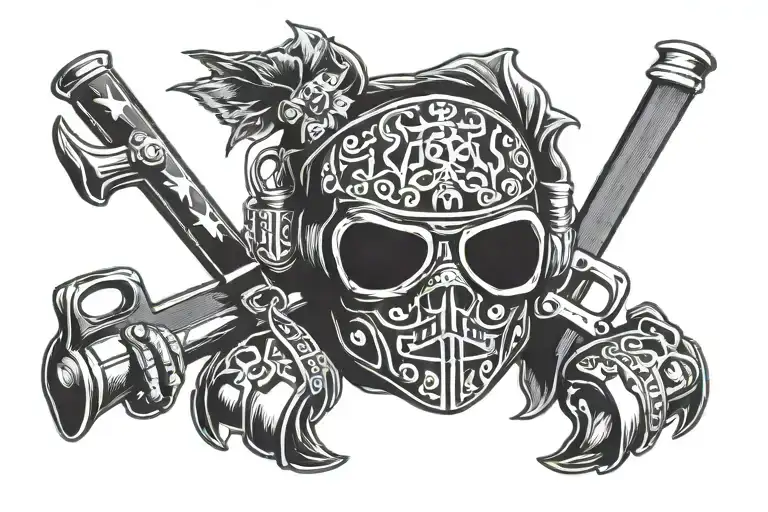 Gangster my ski mask tattoo design idea