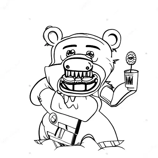 five nights at freddys bear eating mcdonalds tattoo design idea