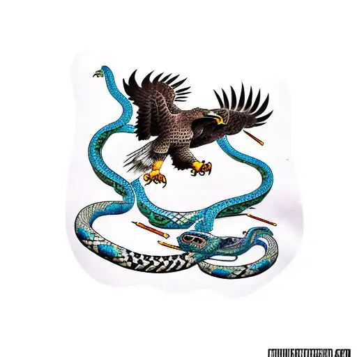 eagle with snake tattoo design idea