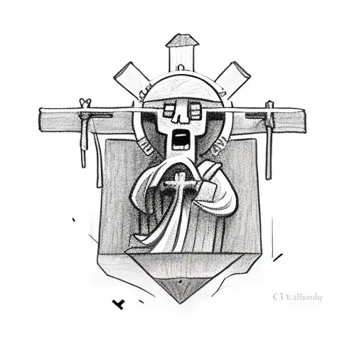 crucifixion of the brave little toaster tattoo design idea