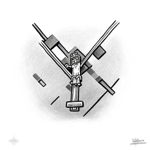 brave little toaster being crucified on a cross  tattoo design idea