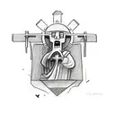 crucifixion of the brave little toaster tattoo design idea