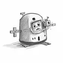 the brave little toaster being crucified on a cross  tattoo design idea