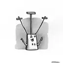 the brave little toaster being crucified on a cross  tattoo design idea