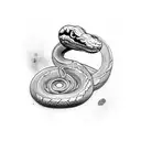 snake robotic dead skin fall bones tattoo design idea