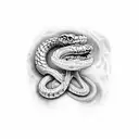 snake robotic dead skin fall bones tattoo design idea