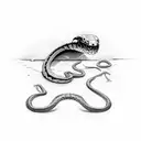 snake robotic dead skin fall bones tattoo design idea