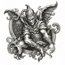 jester from the renaissance depiction of lucifer's fall tattoo design idea