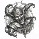 jester from the renaissance depiction of lucifer's fall tattoo design idea