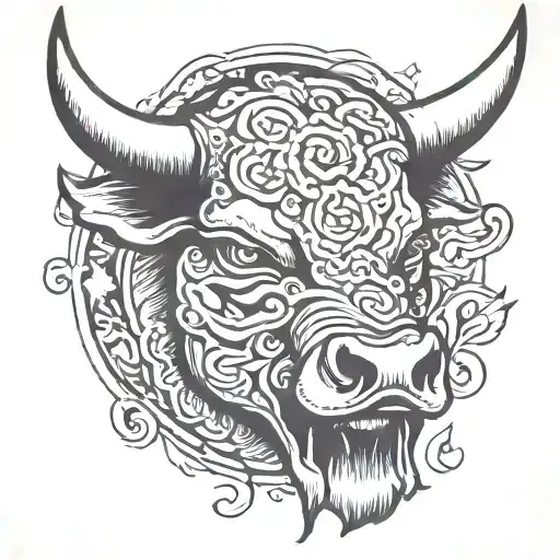 bull head tattoo design idea