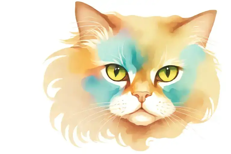 Watercolor Persian cat tattoo design idea