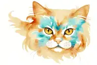 Watercolor Persian cat tattoo design idea
