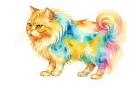 Watercolor Persian cat tattoo design idea