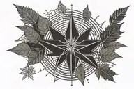 minimalist philippines sun star with canadian maple leaf with libra zodiac tattoo design idea