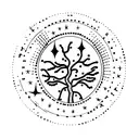 joshua tree with 3 stars tattoo design idea