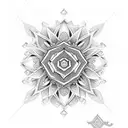 A diamond-shaped flower with petals made of smaller diamonds tattoo design idea
