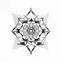 A diamond-shaped flower with petals made of smaller diamonds tattoo design idea