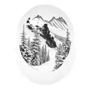 A skier gracefully carving through a mountain slope tattoo design idea