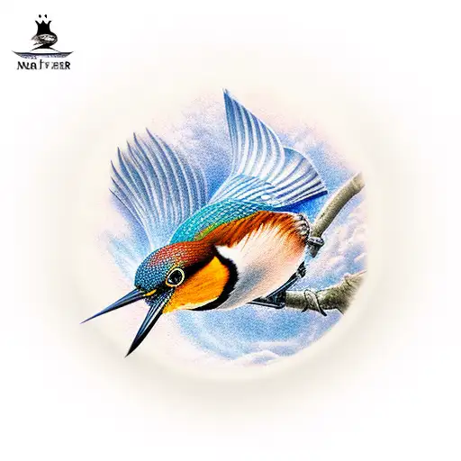 King fisher bird tattoo design idea