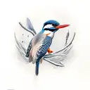 King fisher bird tattoo design idea