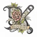 couple name written along both sides By the inequities tattoo design idea