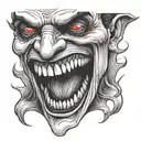 vampire guy teeth tattoo design idea