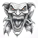 vampire guy teeth tattoo design idea