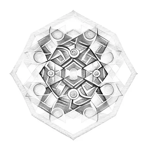 hexagon tattoo design idea