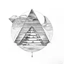 pyramid, sicily, ufo, dtums tattoo design idea