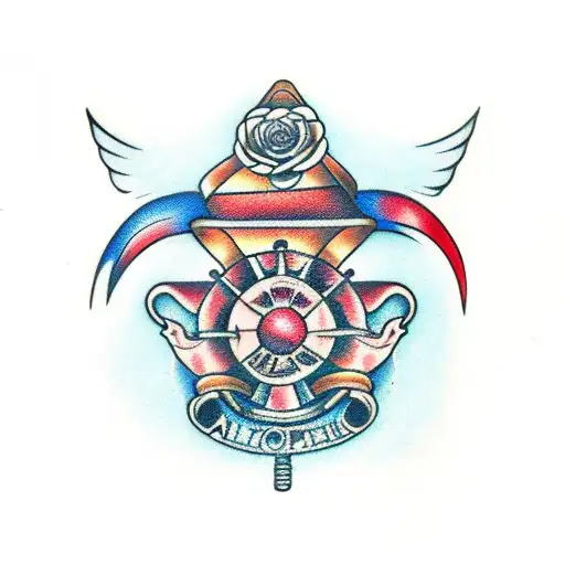 ancla y paloma tattoo design idea