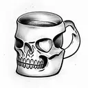 skull and crossbones stencil on coffee mug  tattoo design idea