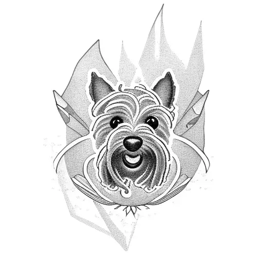 black Schnoodle  tattoo design idea