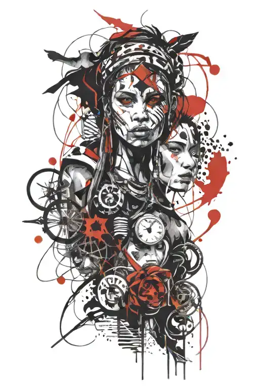 Shaman girl tattoo design idea