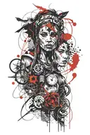 Shaman girl tattoo design idea