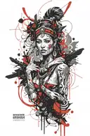 Shaman girl tattoo design idea