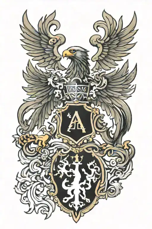 trinacria germany eagle coat of arms tattoo design idea