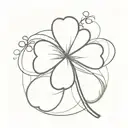 a small four-leaf clover tattoo design idea