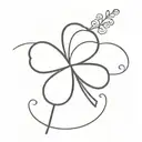 a small four-leaf clover tattoo design idea