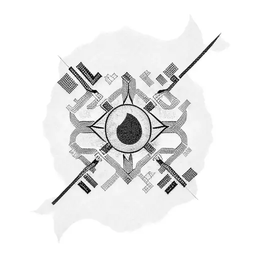 A combination of Korean and Rhode Island flags forming a unique pattern tattoo design idea