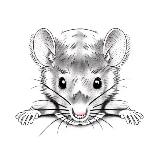 cute rat memorial tattoo design idea