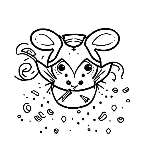 rat cute tattoo design idea