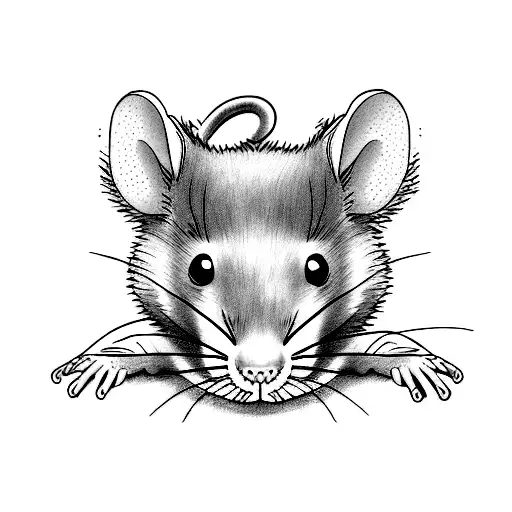 cute rat  tattoo design idea