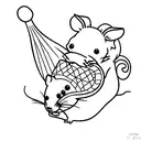 rat cute tattoo design idea
