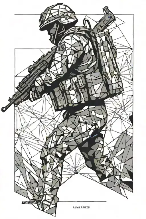 soldier standing tattoo design idea