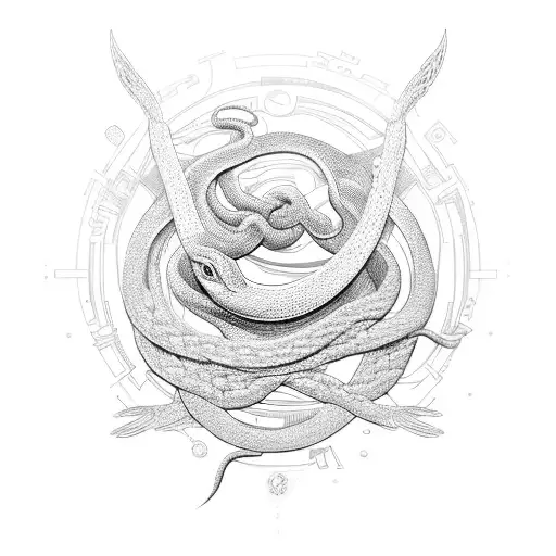 mix between AT&T's Spirit of Communications sculpture, snake and "the world is yours" tattoo design idea