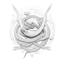 mix between AT&T's Spirit of Communications sculpture, snake and "the world is yours" tattoo design idea