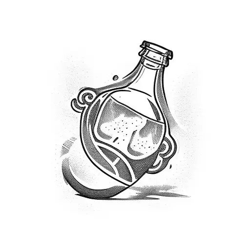 a bottle of beer tattoo design idea