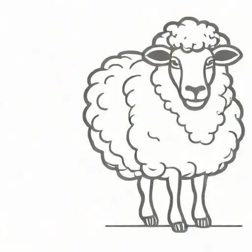 cute  black sheep tattoo design idea